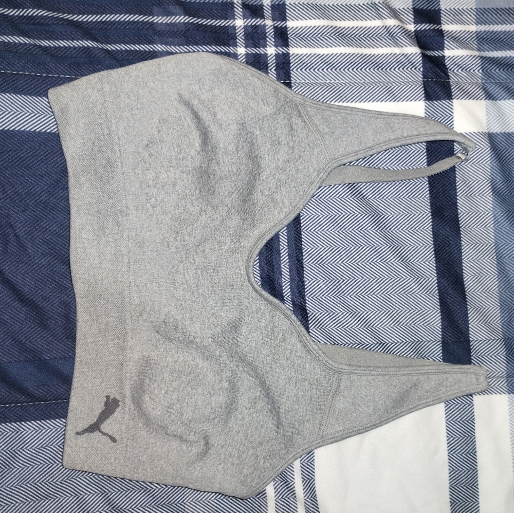 Gray Sports Bra with Logo